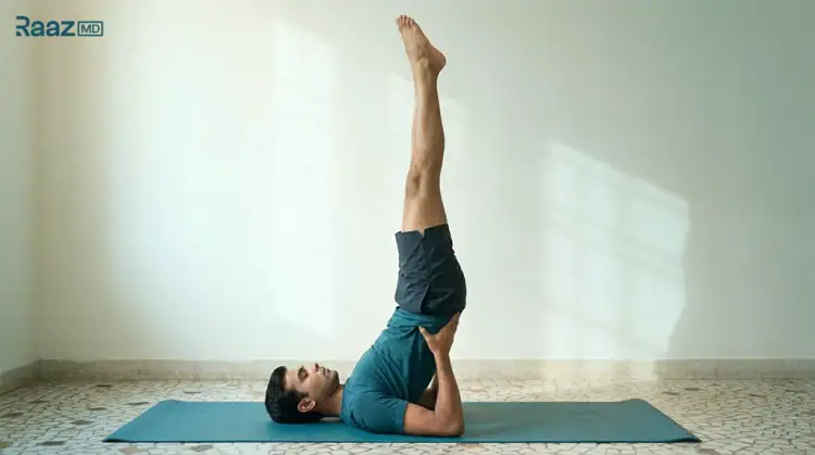 सर्वांगासन मुद्रा - Sarvangasana shoulder stand for hormonal balance