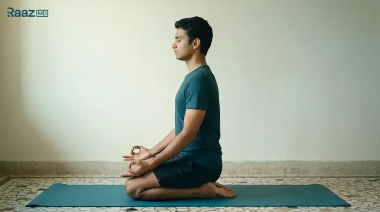 वज्रासन ध्यान मुद्रा - स्वप्नदोष नियंत्रण के लिए योग